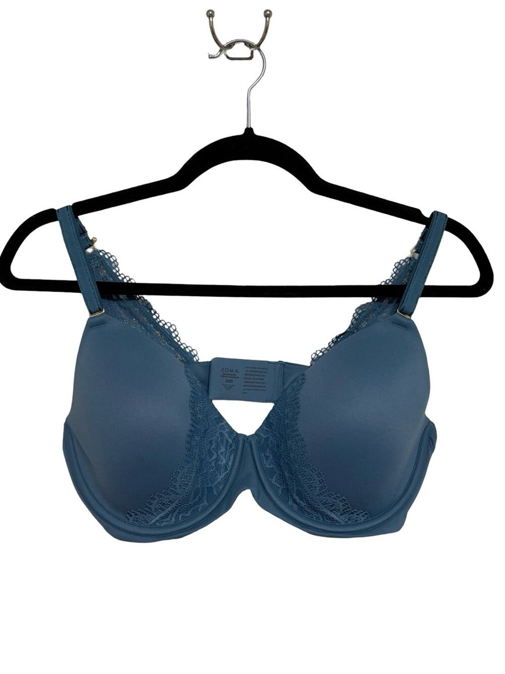 NEW Soma Perfect Coverage Convertible Bra with Lace Back in Blue - Size 36D